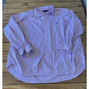 Ralph Lauren Check Button Up Shirt Size 2XL Men’s Pink